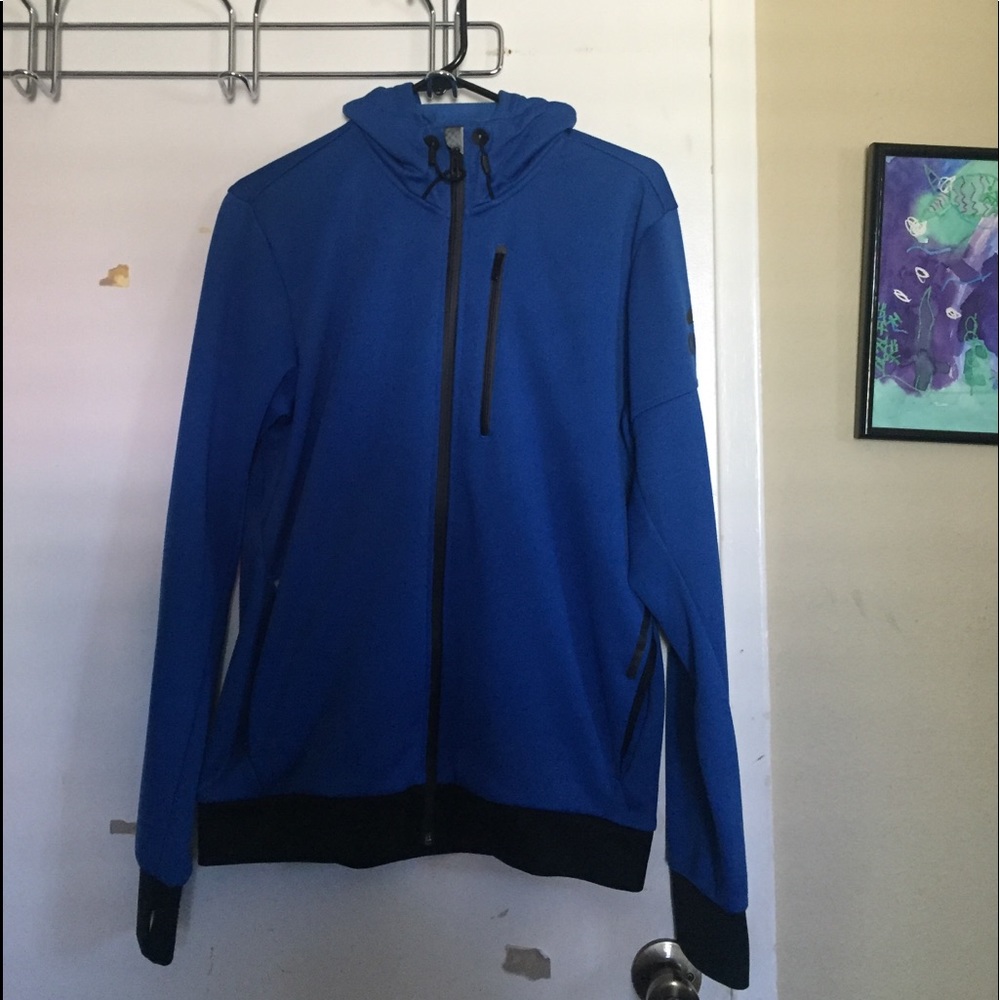 Blue adidas athletic zip up hoodie
